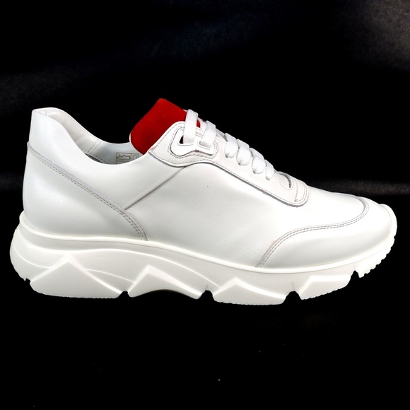 BOTTICELLI 🇮🇹 MEN'S WHITE LEATHER FASHION SNEAKERS - Picture 4 of 8
